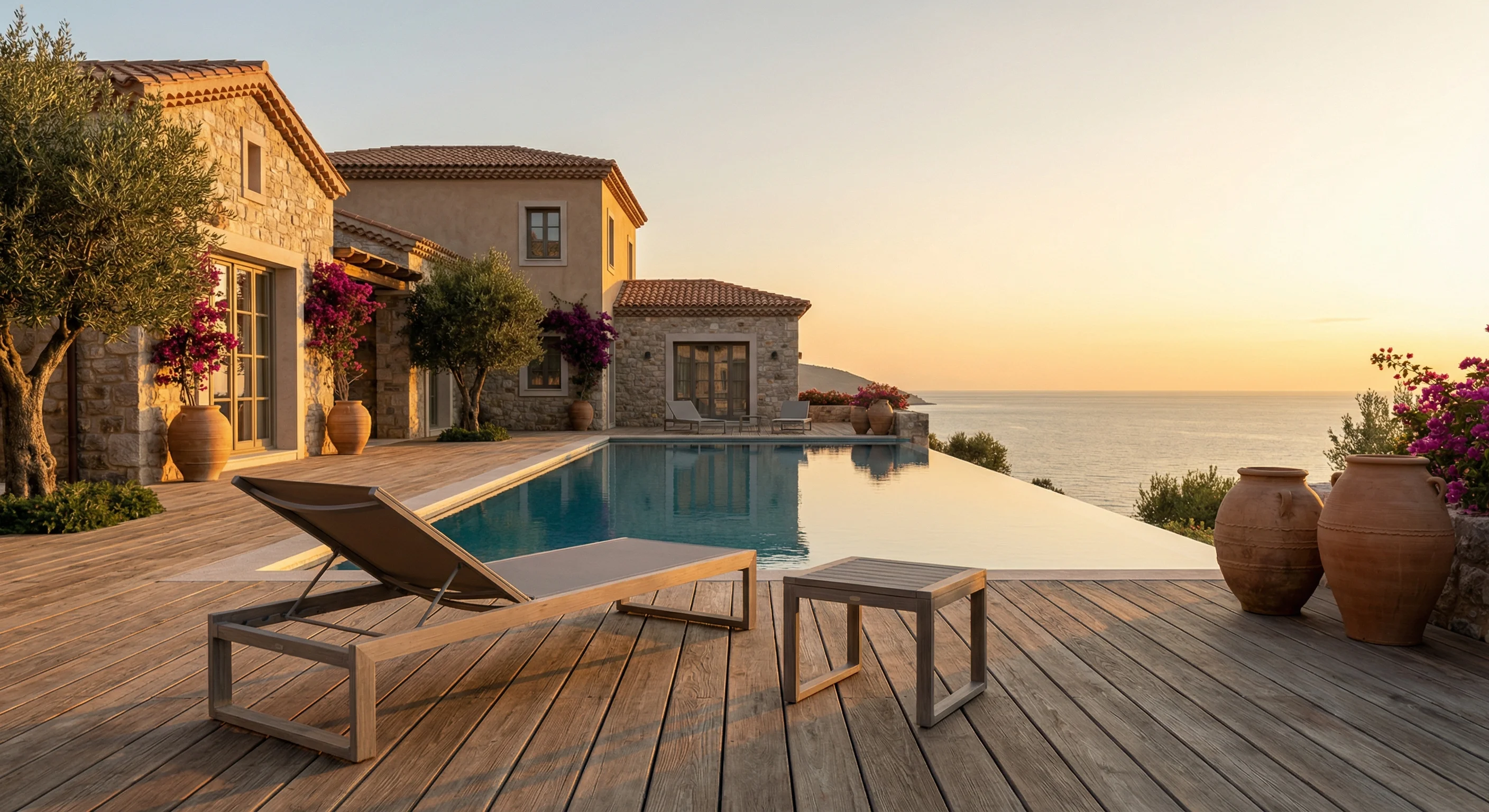 Luxury villa poolside